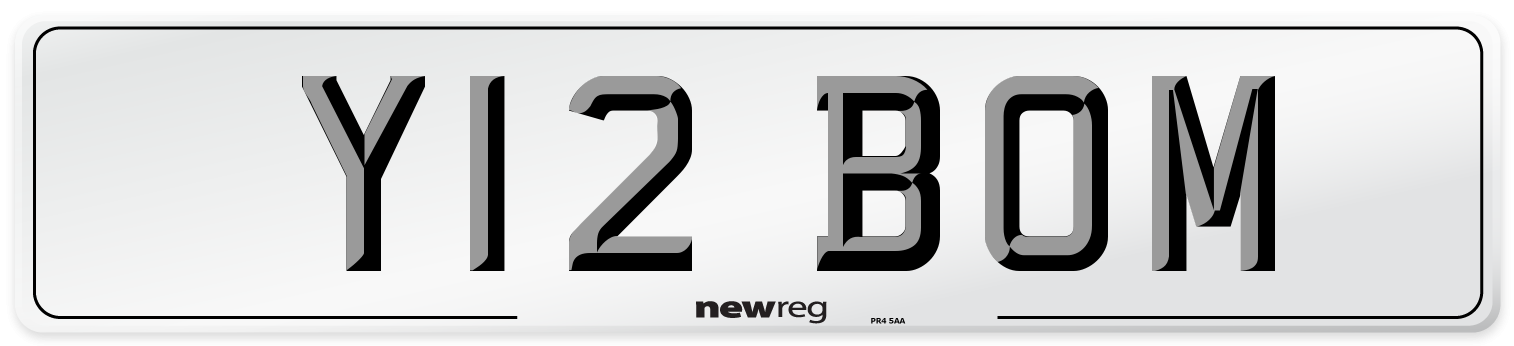 Y12 BOM Number Plate from New Reg